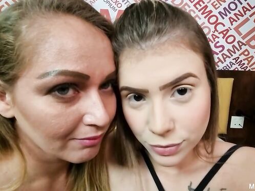 Experience Woman and Little Slut Kissing