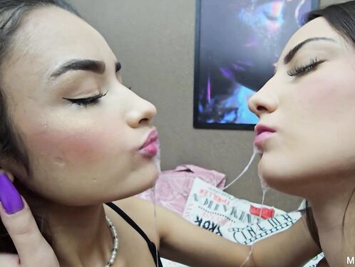 Intense Tongue Sucking Kiss