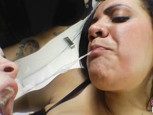 Spittng Swallow Double Humiliation