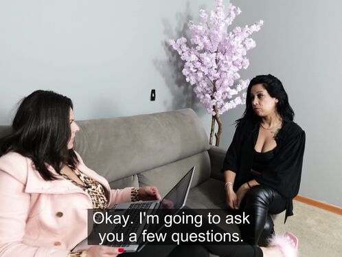 Lilian Gotti interviews new sexy brunette model on casting couch
